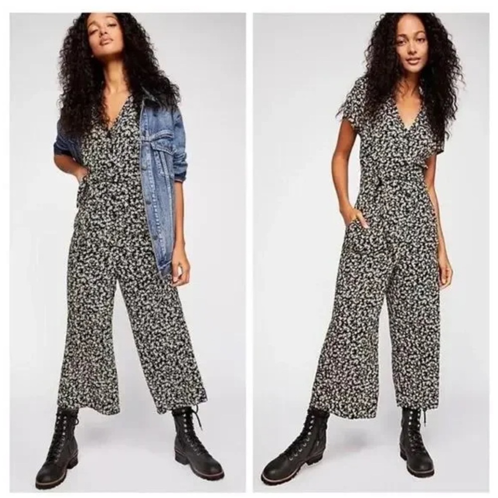 Free People In The Valley Crop Floral  Jumpsuit - 4